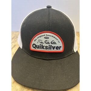 Quiksilver Hat Cap Snap Back Black Stretched Trucker Original Boardshort Co Surf